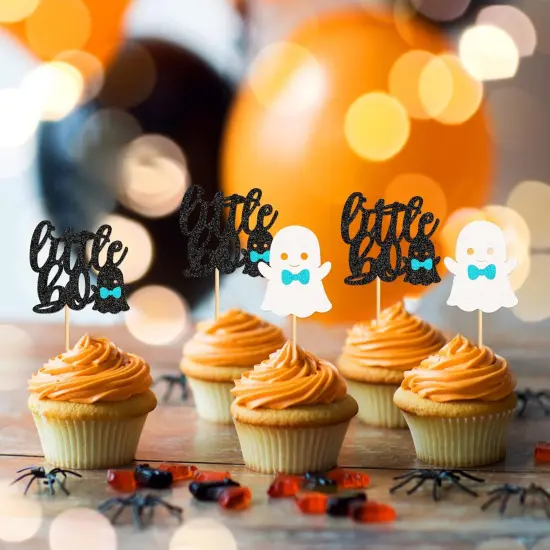 Halloween Little Boy Ghost Cupcake Toppers {5}