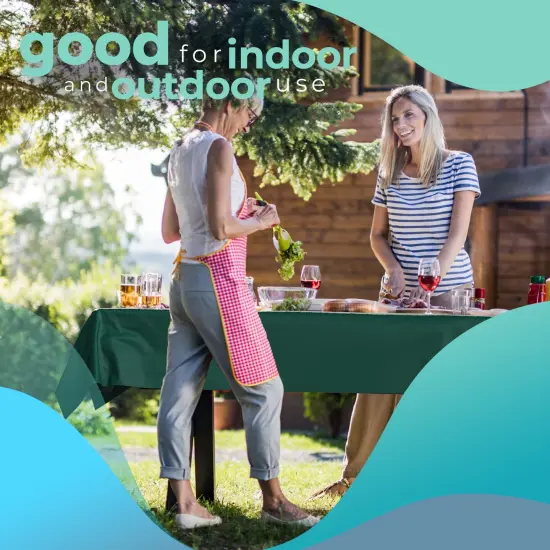 Exquisite Plastic Table Cover Roll &ndash; 40" x 300' Disposable Tablecloth Roll &ndash; Premium Thick 0.5 MIL Plastic Banquet Roll &ndash; Party Table Cover Roll for Events & Catering Green {6}