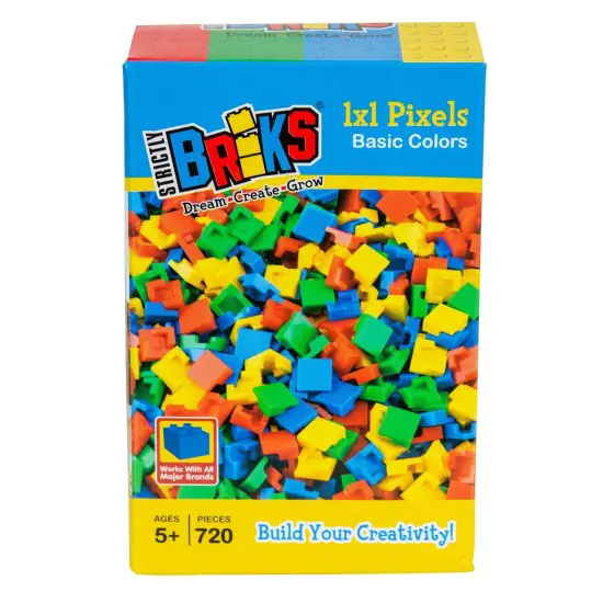 Strictly Briks Classic Bricks, 720 Pieces, Blue, Green, Red, and Yellow, 1x1 Pixels, Creative Play Set, 100% Compatible with All Major Brick Brands, Arts and Crafts {1}
