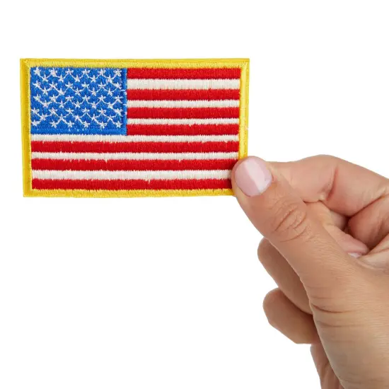 24 Pack of Iron On American Flag Patches for Patriotic Accessories, Embroidered USA Patch Set for Clothing Multicolor {7}