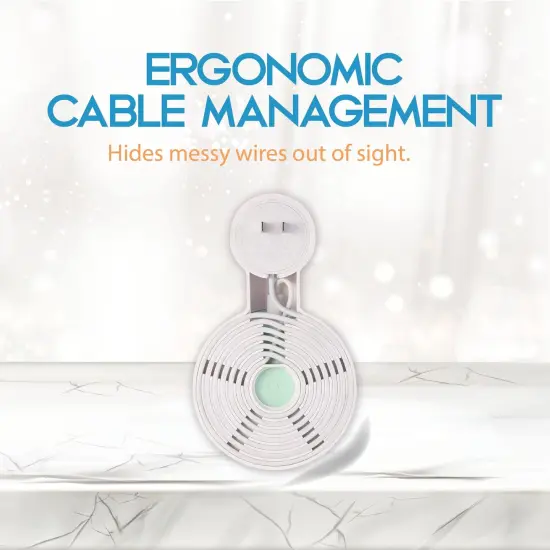 Wall Mount Holder For Google Home Mini, AC Outlet Bracket Built-in Cable Management Hide Messy Wires and without Drill/Screws, White by Insten {2}