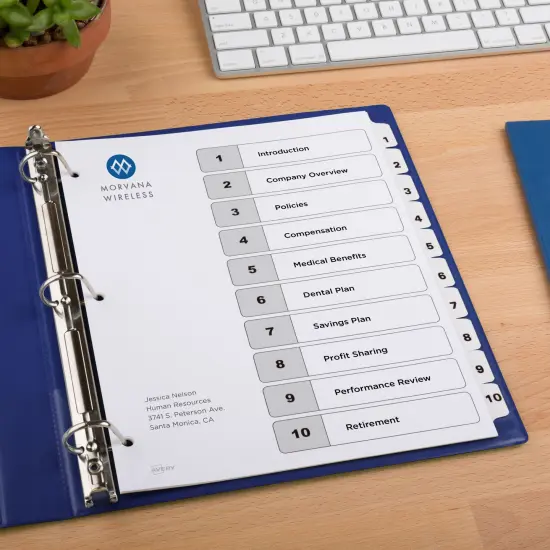 Avery Dividers for 3 Ring Binders, 10 Tabs per Set, Customizable Table of Contents, Classic White Tabs (3 Sets of 11077) {6}