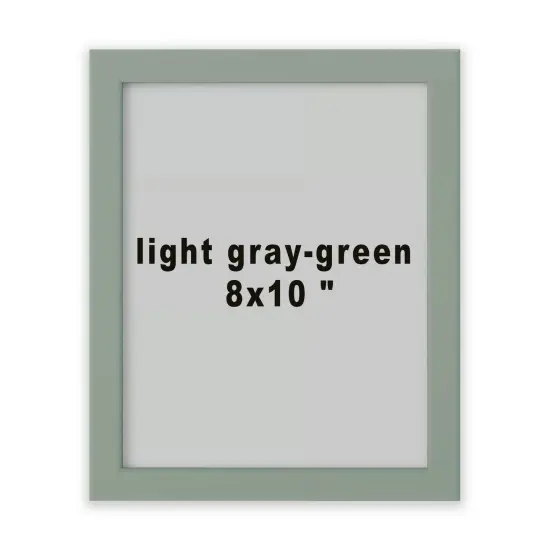 8x10" Light Gray-Green Frame with Plastic Front Protection Suitable for Hanging or Standing, Compatible with ALFTA Adhesive Hook {1}