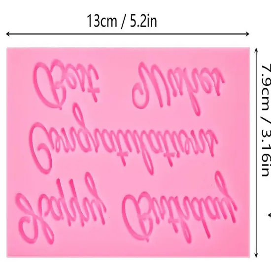 Congratulations & Best Wishes Silicone Mold Flexible Candy {1}