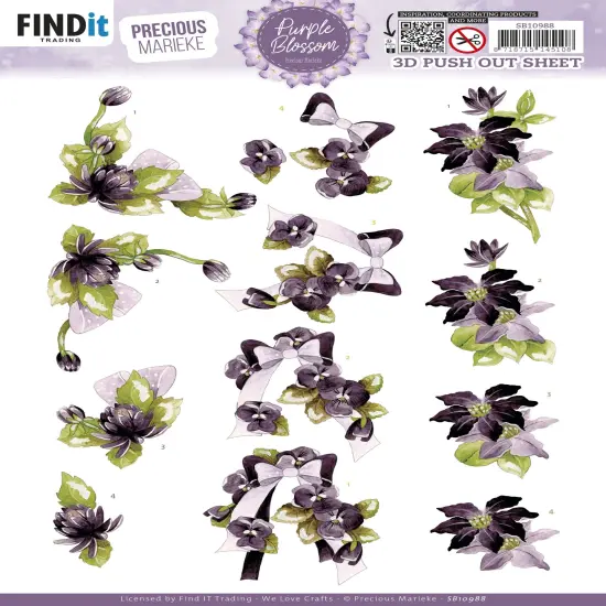 Find It Trading Precious Marieke 3D Punchout Sheet-Purple, Purple Blossom {1}