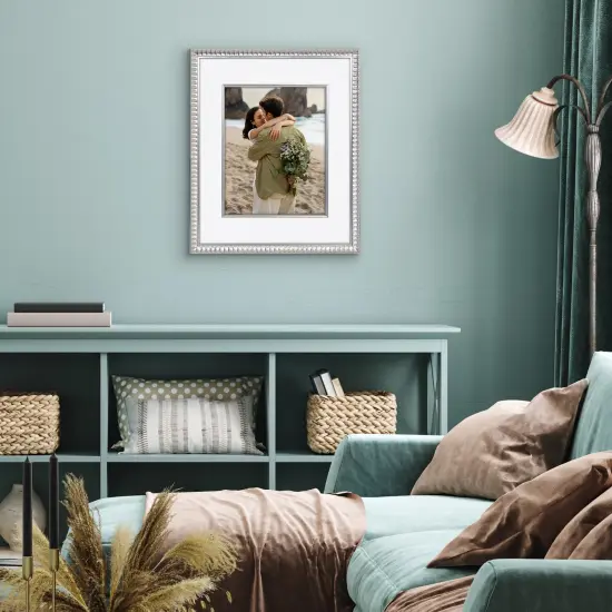 Americanflat 16x20 Picture Frame with Decorative Inner Mat Accent - Use as 11x14 photo frame with the Mat or as 16x20 frame without the Mat - Statement Frame with Polished Plexiglass {5}