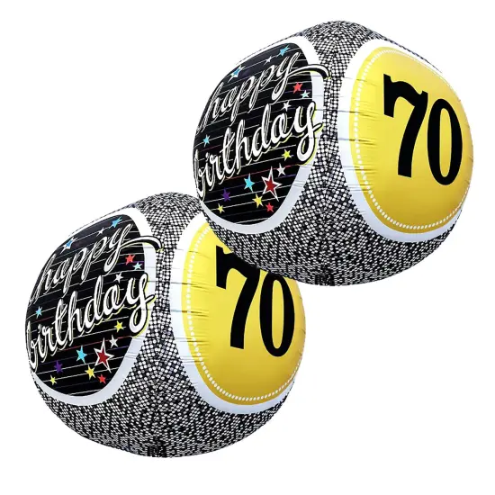 Sphere 70th Birthday Milestone 3D Foil Balloon 17 Inch {2}