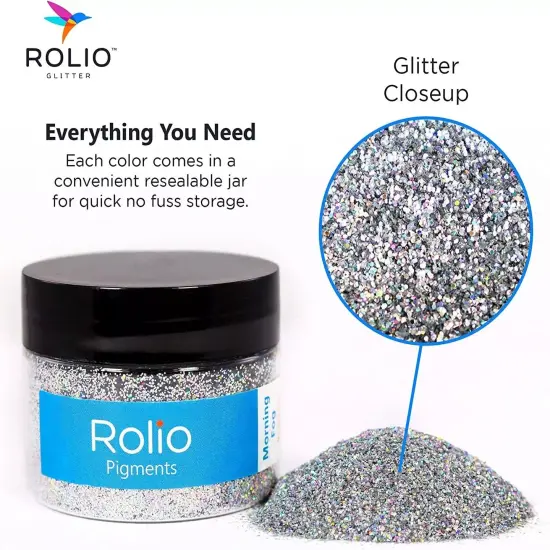 Rolio - 1 Jar Vibrant Holographic Glitter (Morning Fog) - 1 oz {2}