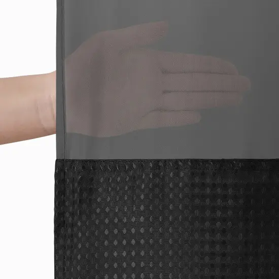 Americanflat 72x75 Hookless Waffle Pattern Shower Curtain - Water-Resistant Long Shower Curtain with Sheer Panel, Snap-In Liner, and Grommets {11}