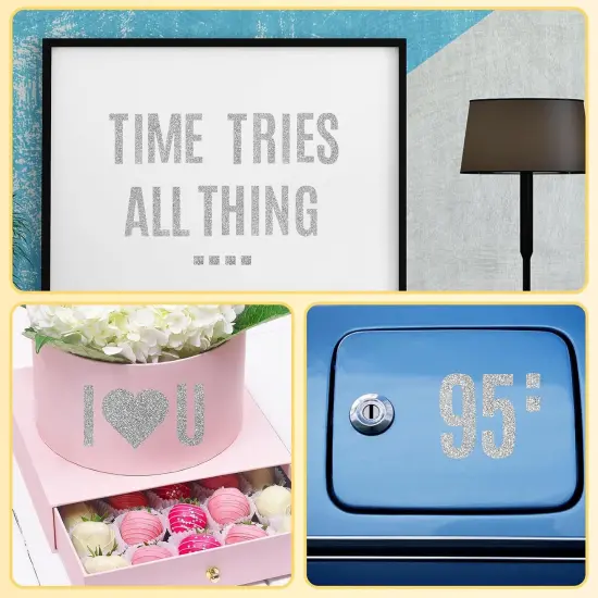 8 Sheets Silver Glitter Letter Stickers 2 Inch {4}