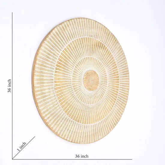 Wooden Wall D&eacute;cor Hand Curved Round Wall Accent - 36" {4}