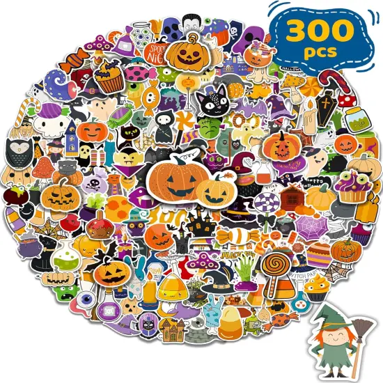 300 PCS Halloween Pumpkin Stickers {1}
