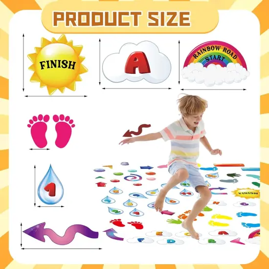 159 Pcs Alphabet Sensory Path Adhesive Sensory Path Decals for Floor and Wall Floor Decals {2}