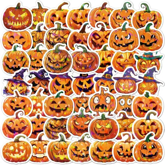 50 Pcs Pumpkin Stickers Halloween Stickers {1}