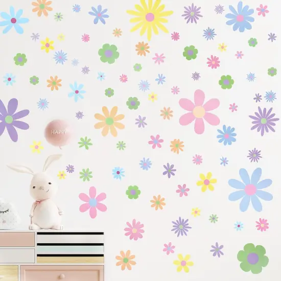 90 Pcs Daisy Wall Decal Alphabet Vinyl Wall Decals {1}