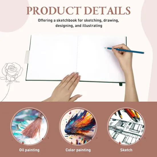 Square Sketchbook for Drawing 8 x 8 - (Green) {2}