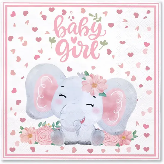 50Pcs Girls Baby Shower Napkins {1}