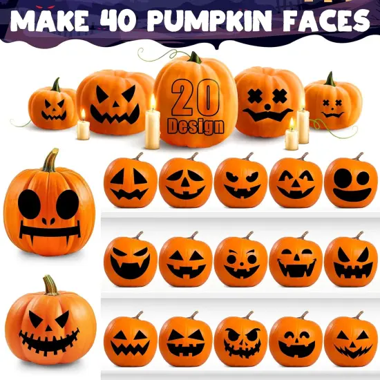 40 PCS Pumpkin Decorating Stickers {3}