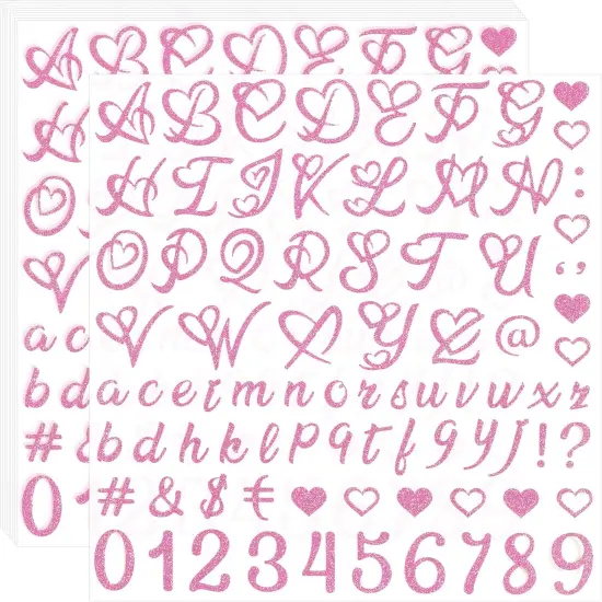 820 Pcs 10 Sheets Graduation Stickers Vinyl Gold Alphanumeric Stickers (Pink,1inch) {1}