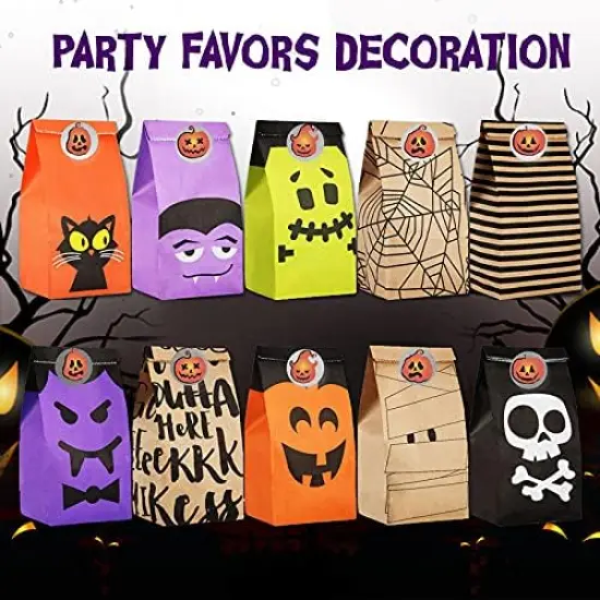 Halloween Round Pumpkin Stickers in 7 Designs {5}