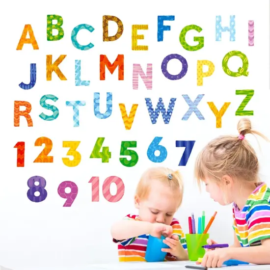Uppercase Alphabet Letter Numbers Kids Wall Stickers {3}