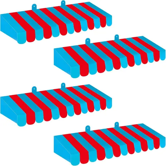 4 Pack Circus Awning Decoration (Red and Blue) {1}