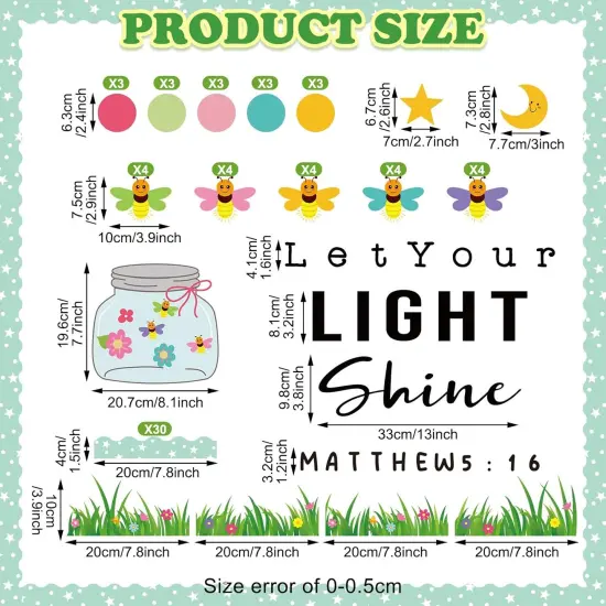 96 Pcs Let Your Light Shine Church Bulletin Board Decor {3}