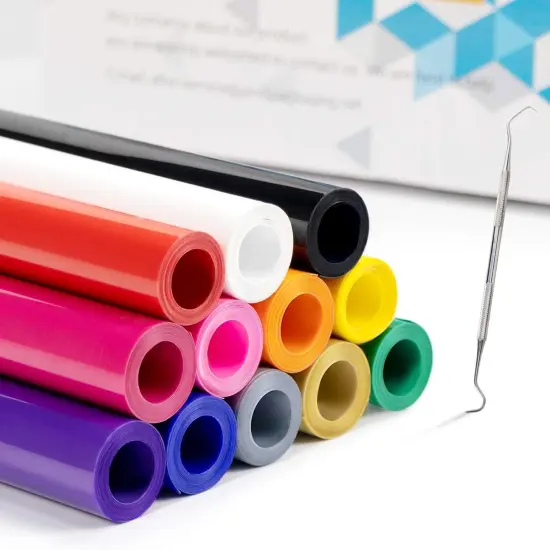 12" x 5ft HTV Vinyl Rolls for All Cutting Machines 12Pack Assorted Colors {1}