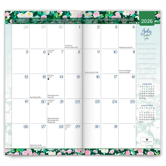House of Turnowsky OFFICIAL | 2026-2027 3.5 x 6.5 Inch Two Year Monthly Pocket Planner Calendar | Foil Stamped Cover {4}