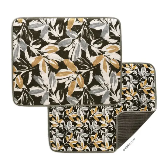 Leaf Tiles Microfiber Dish Drying Mats, Set of 2 {1}