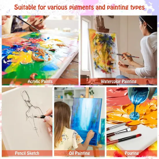 Stretched Canvas for Painting - 8x10 Inch/20 Canvas Value Pack - Triple Primer Acid Free 100% Cotton Blank Canvas for Painting Supplies Oil and Acrylic Pouring Art Watercolor {5}