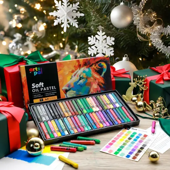 Soft Oil Pastels Set of 48 Vibrant Colors, Smooth and Soft Oil Pastel Crayons for Artists, Beginners, Teachers, Students, Great Blending and Layering for Art Supplies, Art Painting, Drawing {2}