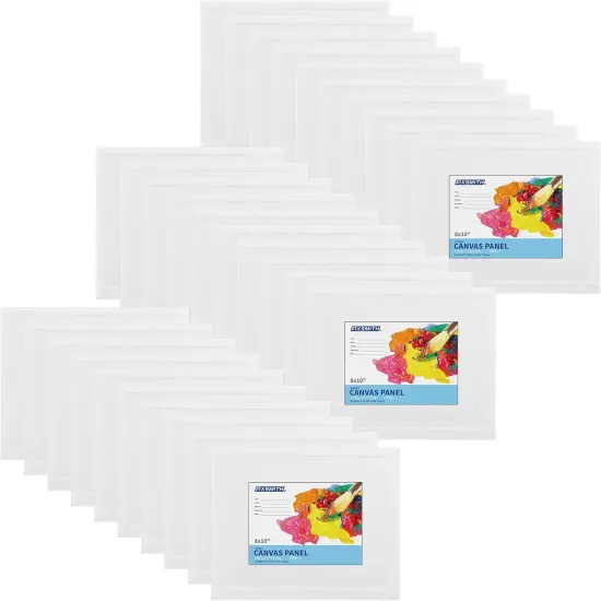 Canvas for Painting, 8x10 Inch Canvas Boards, Super Value 30 Pack White Blank Canvas Panels, 100% Cotton Primed, Painting Art Supplies for Professionals, Hobby Painters, Students & Kids {2}