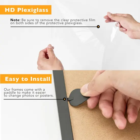 8.5x11 Picture Frame Black for 8.5 by 11 Document Certificate Diploma, Wood 8 1/2 X 11 Certificate Frame for Wall and Tabletop, Black {4}