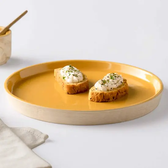 Handcrafted Ceramic Dinner Plate - Amber Love-9.8" Dia {4}