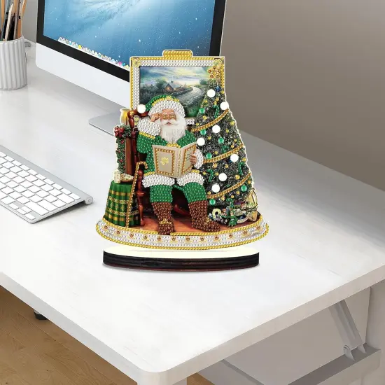 Green Santa Claus Christmas Diamond Art Tabletop Decoration {3}