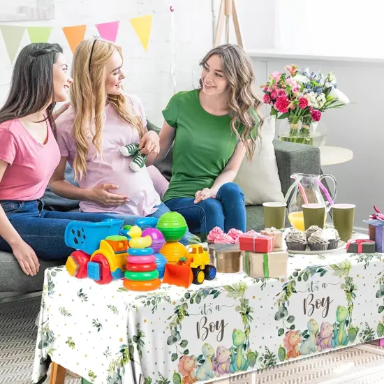 3pcs Dinosaur Baby Shower Tablecloth {3}