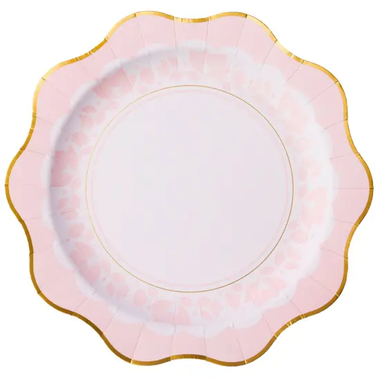 PETAL PINK ELEGANT FLORAL DINNER PLATES {1}