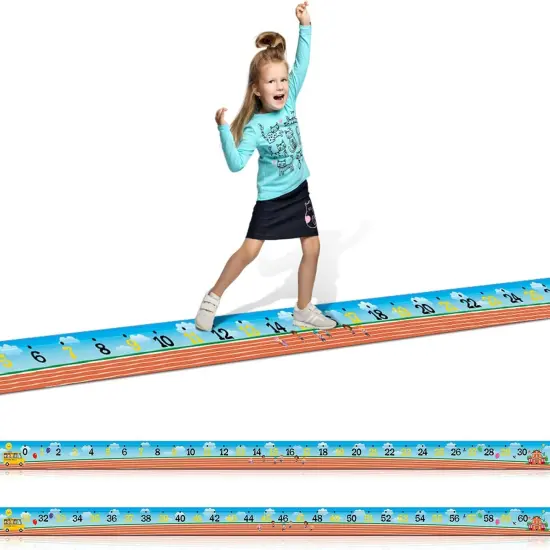 2 Pcs Kids Number Line Floor Mats 0-30 31-60 Number Mats 22 ft x 12 Inch {1}