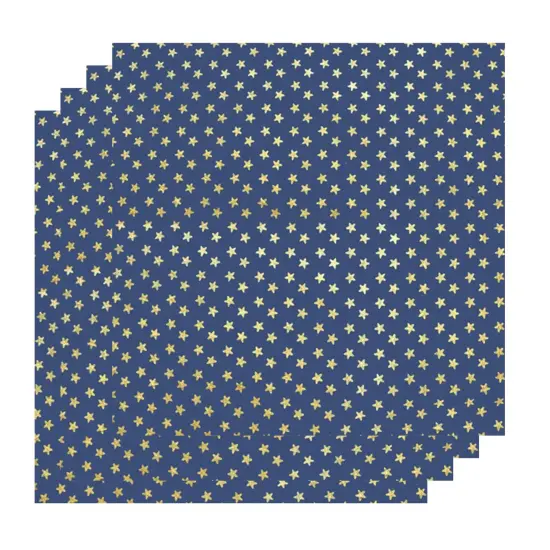 Gold Stars on Navy Foiled Spandex {4}