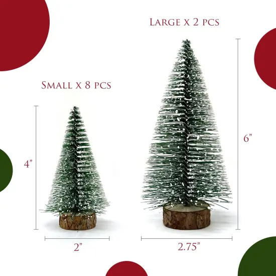 Wrapables Mini Snow Frost Tabletop Artificial Christmas Trees (Set of 10) {2}