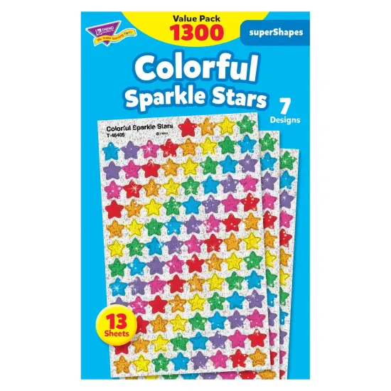 Colorful Sparkle Stars superShapes Value Pack, 1300 ct {1}