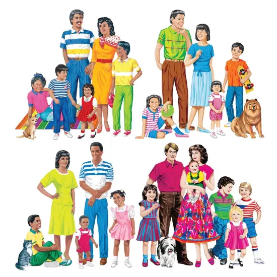 Multicultural Families Flannelboard Set, 4 Families {1}