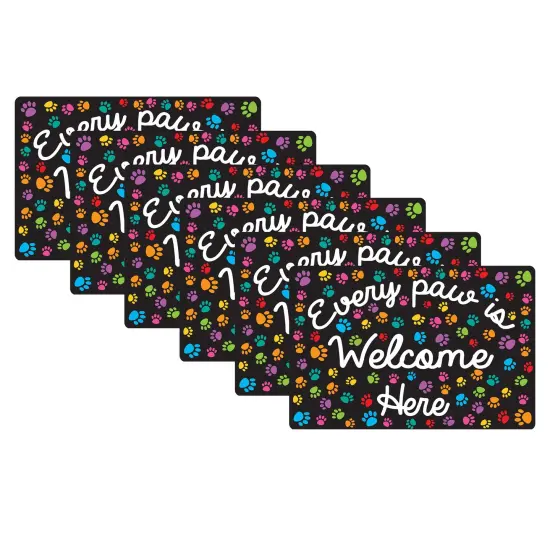 Computer Mouse Pad, 8" x 10", Every Paw is Welcome Here, Pack of 6 {1}