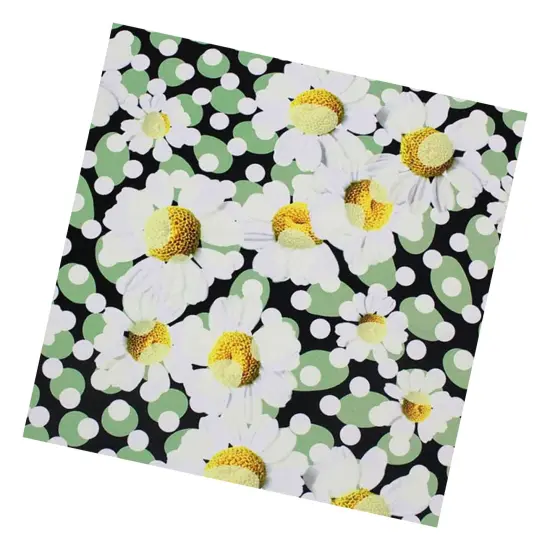 Dotted Daisies Printed Spandex Fabric {2}