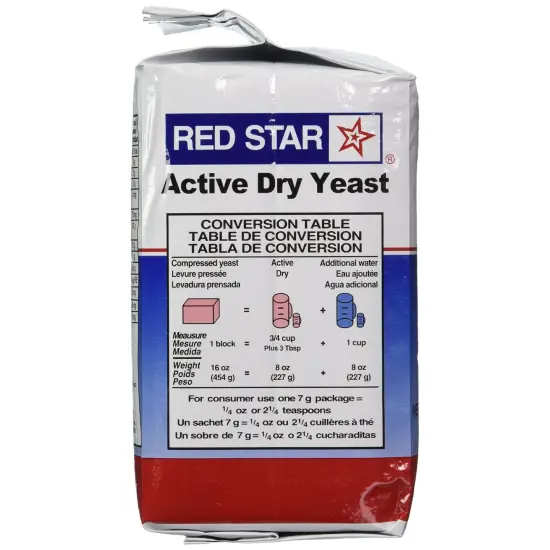 Red Star Active Dry Yeast, Moderate and Steady Leavening Develops More Flavor in Yeast Doughs, Vacuum Packed, 16 Oz (1 lb) {4}