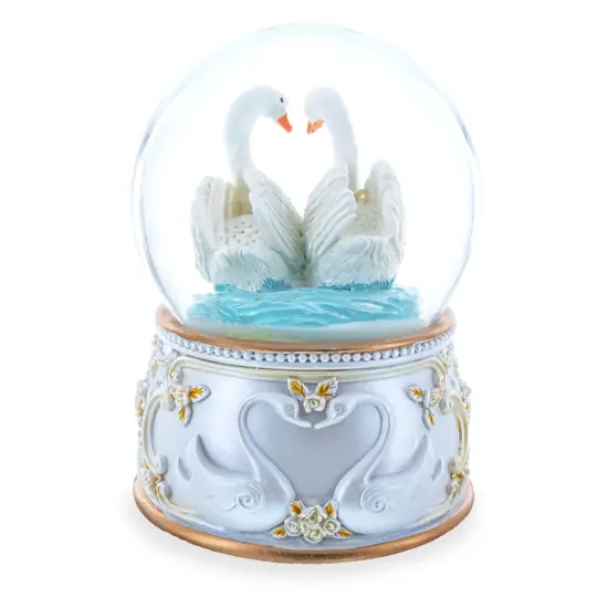 Romantic Swan Spinning Musical Water Snow Globe {6}