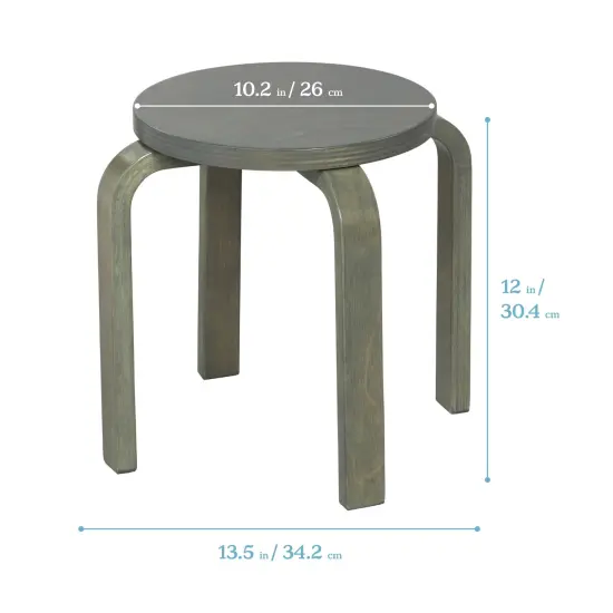 Bentwood Stackable Stools, Classroom Furniture, 6-Piece Grey Wash {2}