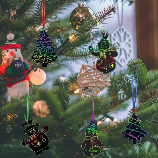 Christmas Scratch Paper Art Set, Rainbow Scratch Off Notebooks {5}