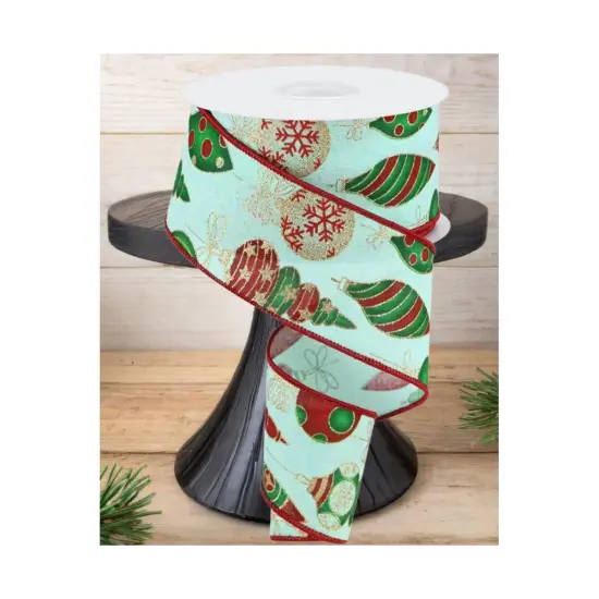 2.5" Hanging Christmas Ornament Ribbon: Mint Green (10 Yards) {2}